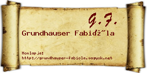 Grundhauser Fabióla névjegykártya